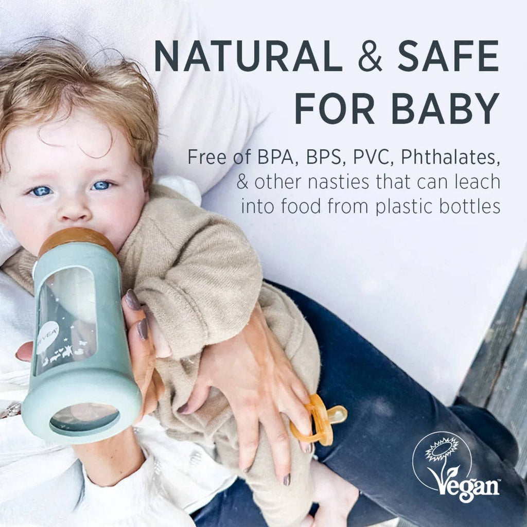 Wide Neck Baby Glass Bottle with Sleeve 250ml Single-Pack