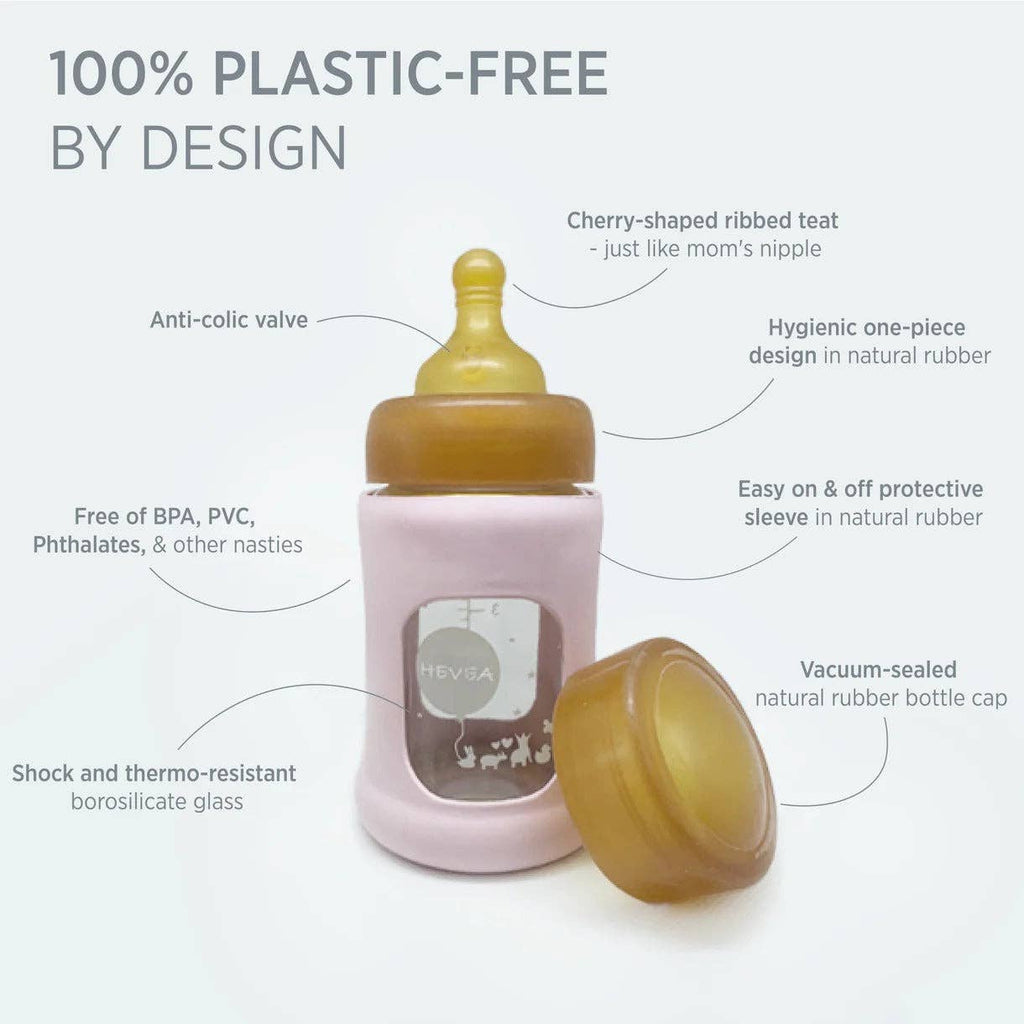 Wide Neck Baby Glass Bottle with Sleeve 250ml Single-Pack