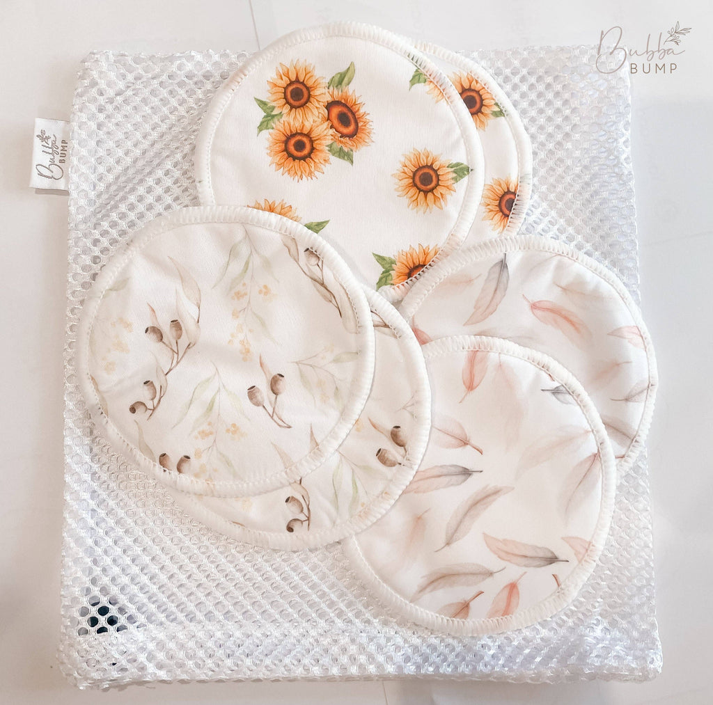 Organic Bamboo Reusable Breast Pads: Mixed Patterns (14pk)