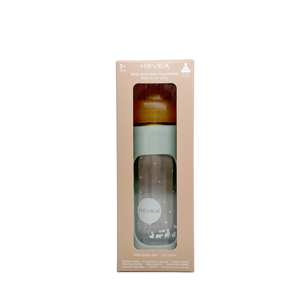 Wide Neck Baby Glass Bottle with Sleeve 250ml Single-Pack