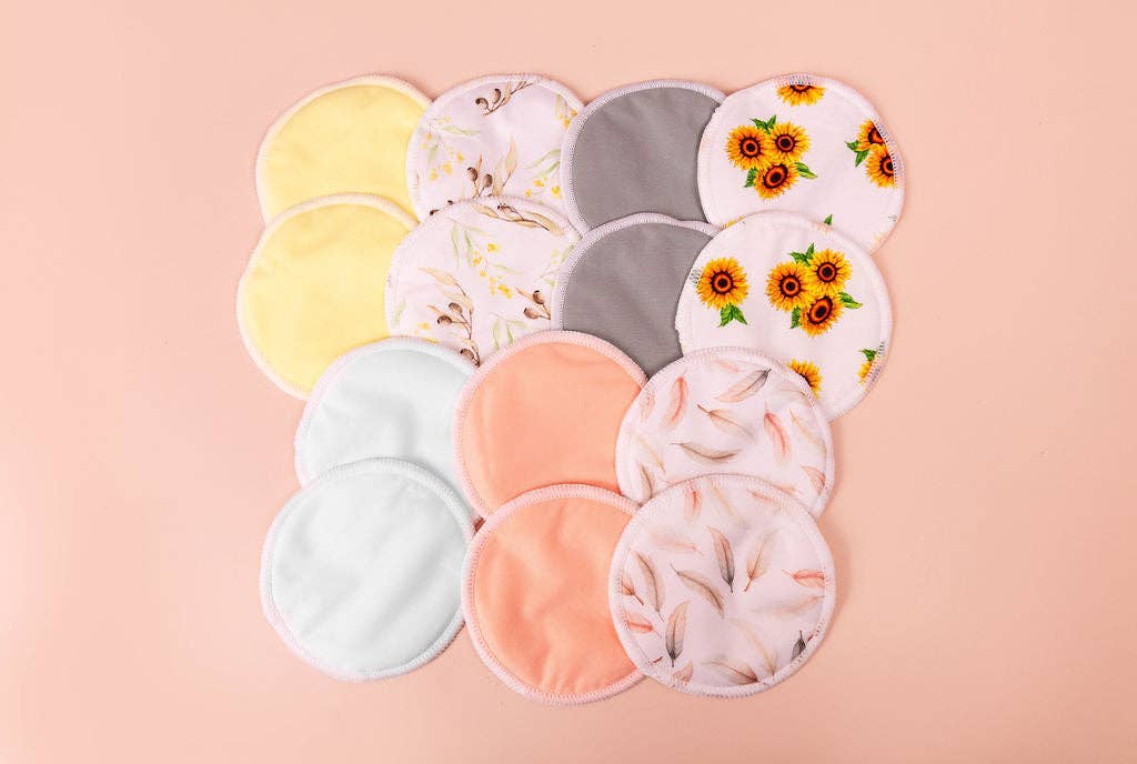 Organic Bamboo Reusable Breast Pads: Mixed Patterns (14pk)