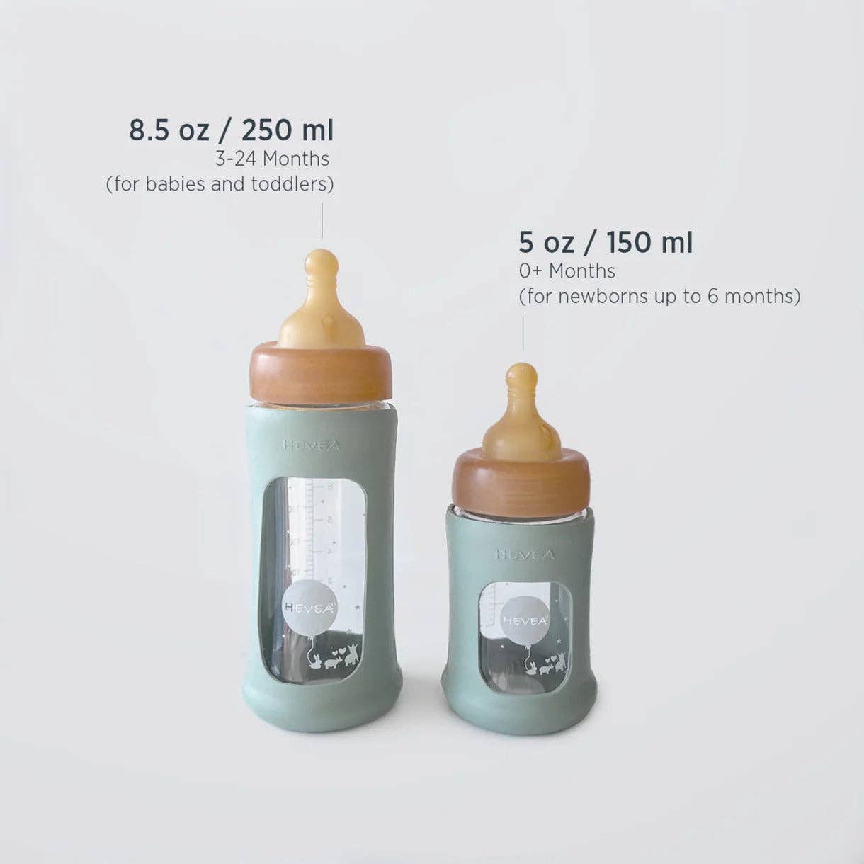 Wide Neck Baby Glass Bottle with Sleeve 250ml Single-Pack