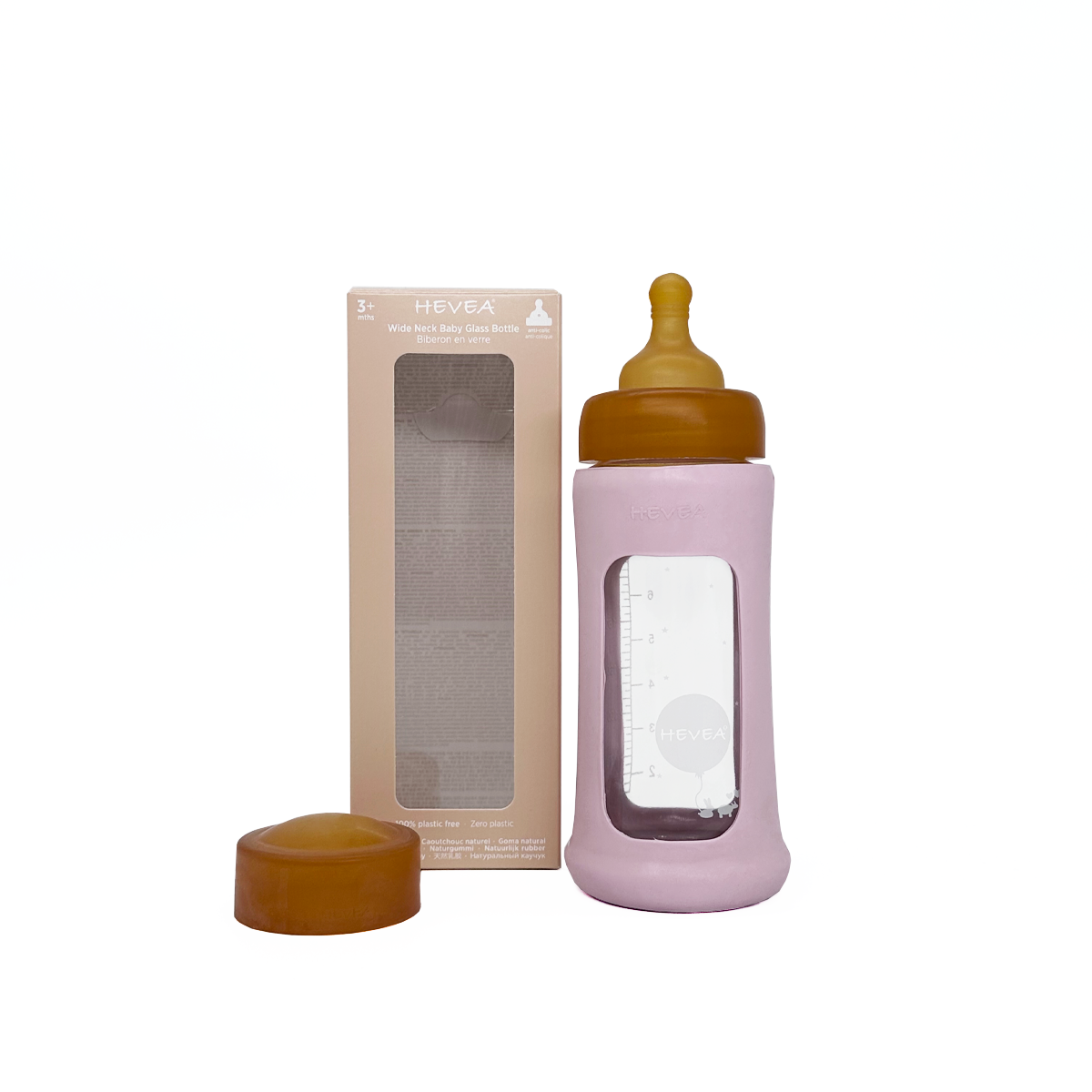 Wide Neck Baby Glass Bottle with Sleeve 250ml Single-Pack